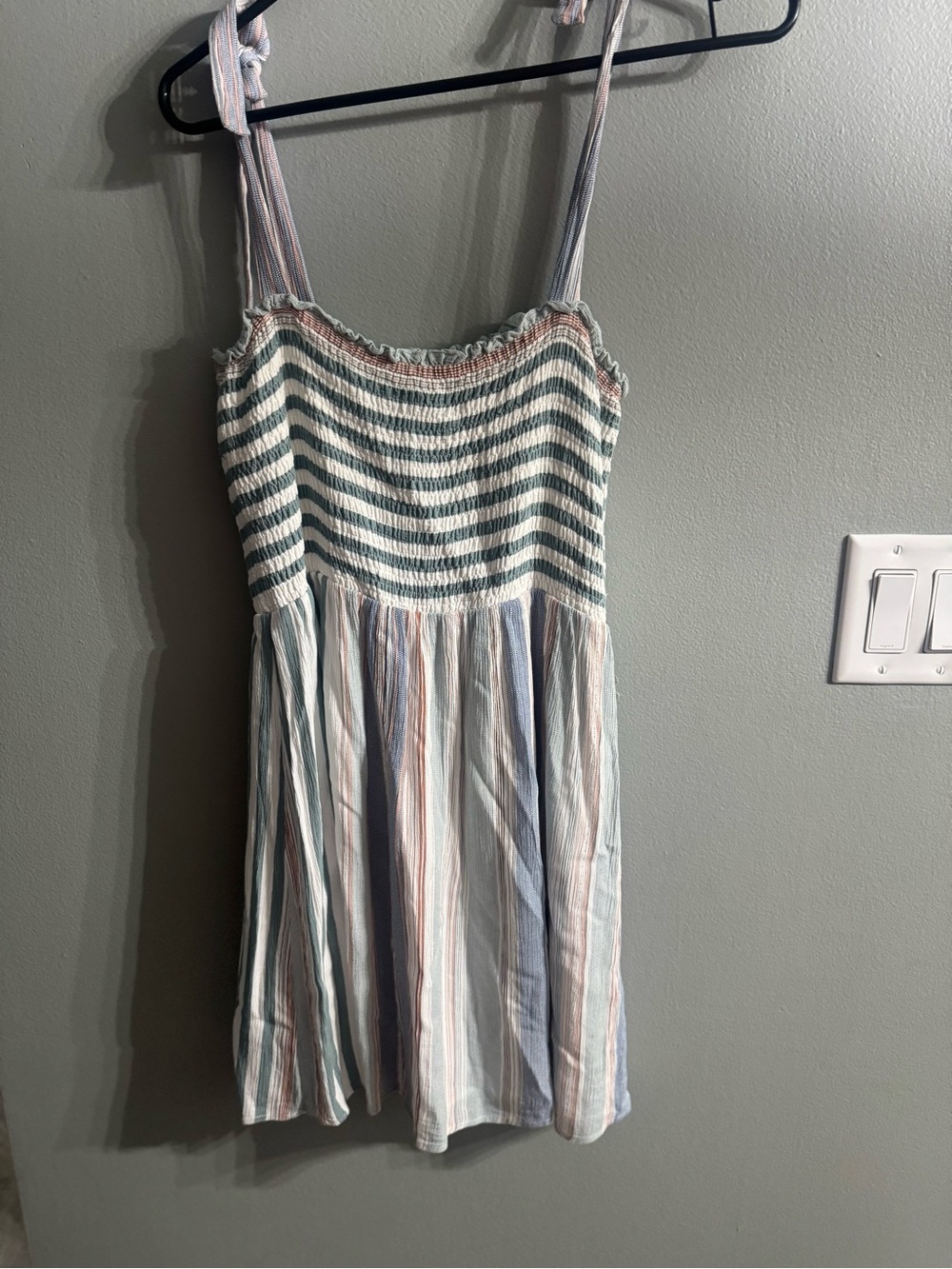 Paper Crane Striped Sundress in Blue, White, Pink
